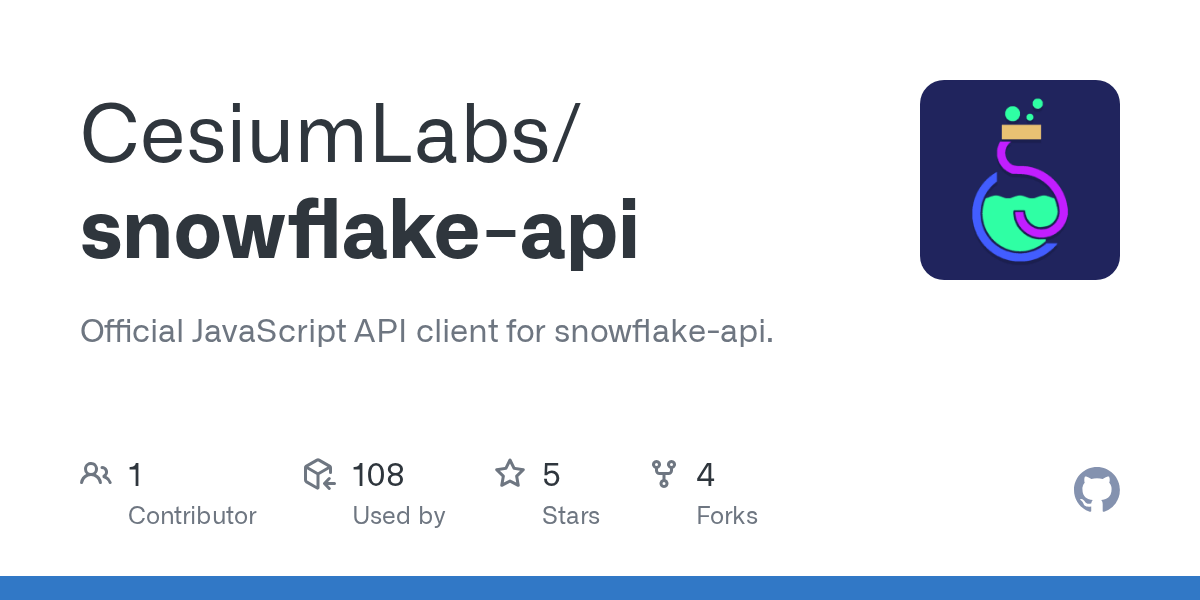 GitHub DevSnowflake/snowflakeapi Official JavaScript API client for