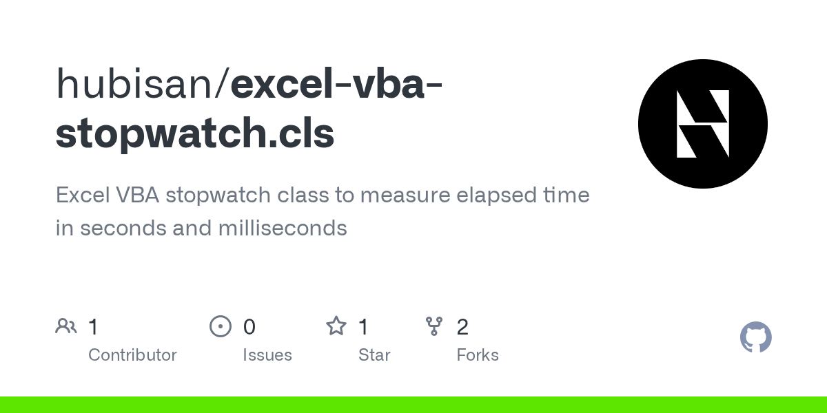 excelvbastopwatch.cls/stopwatch.cls at master · hubisan/excelvbastopwatch.cls · GitHub