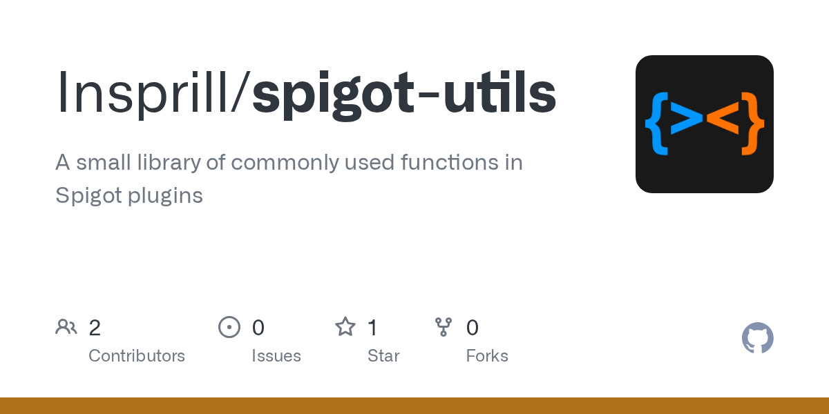 GitHub Insprill/spigotutils A small library of commonly used
