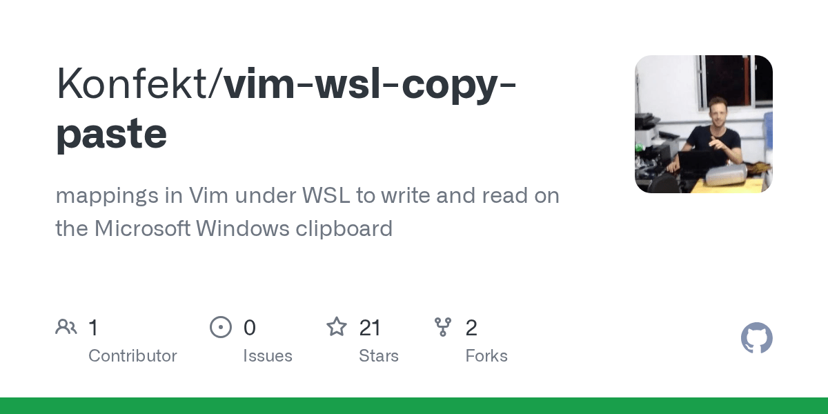 GitHub Konfekt/vimwslcopypaste mappings in Vim under WSL to write