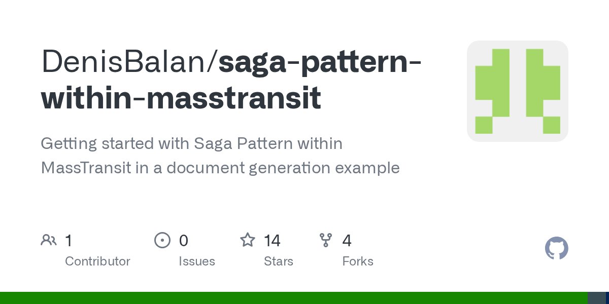 GitHub DenisBalan/sagapatternwithinmasstransit Getting started