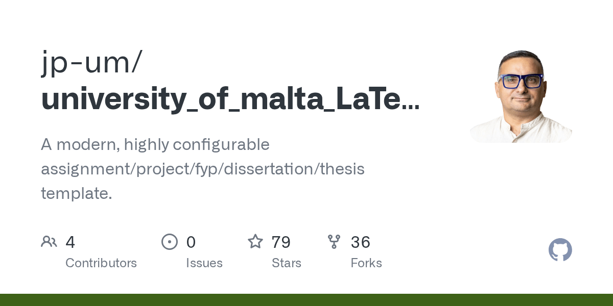 GitHub jpum/university_of_malta_LaTeX_dissertation_template A
