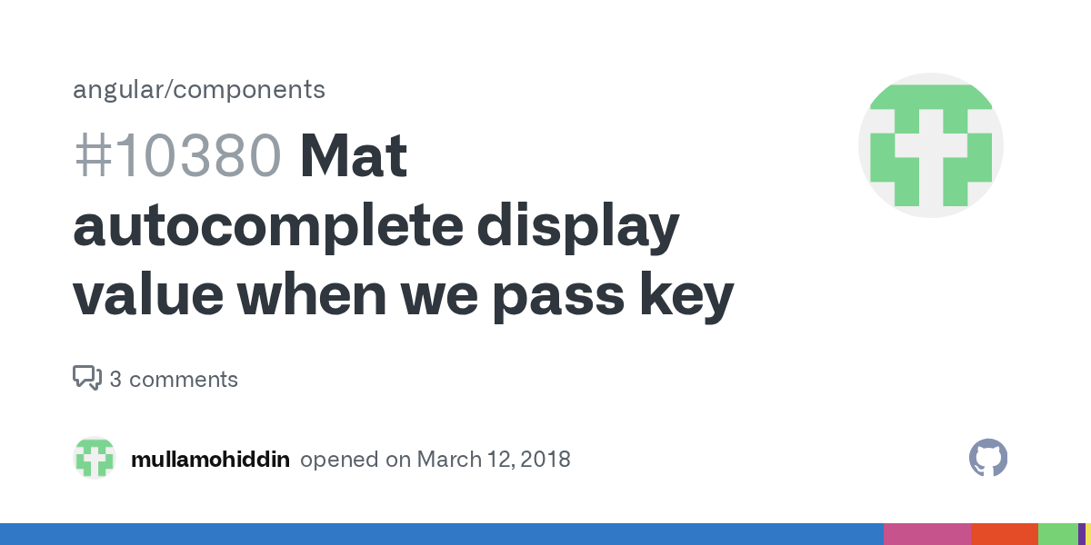 Mat display value when we pass key · Issue 10380 · · GitHub