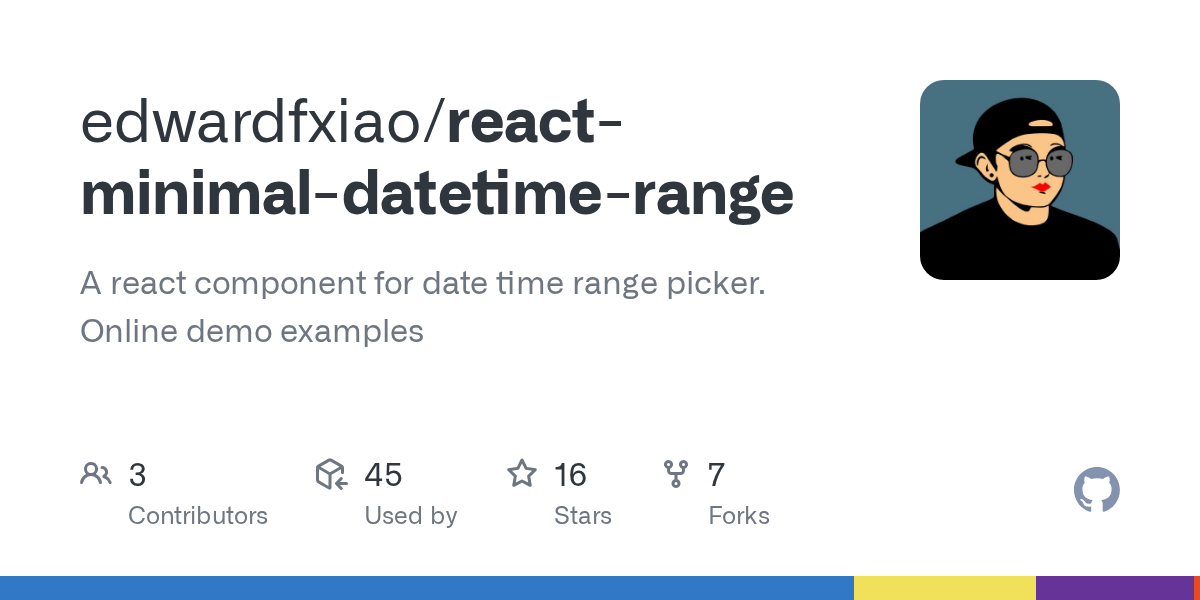 GitHub edwardfxiao/reactminimaldatetimerange A react component