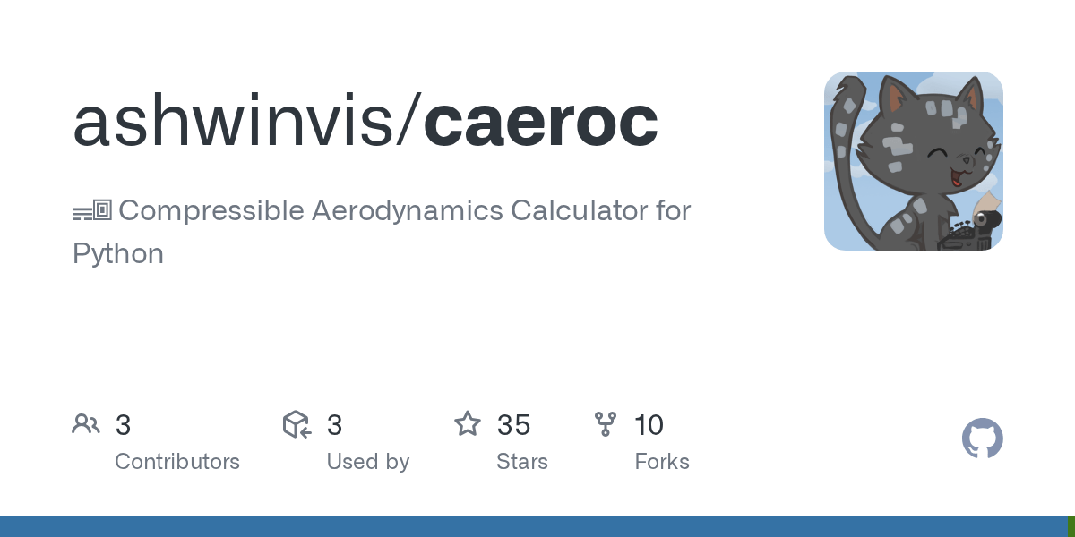GitHub ashwinvis/caeroc ☴  Compressible Aerodynamics Calculator for