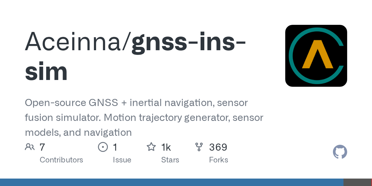 GitHub Aceinna/gnssinssim Opensource GNSS + inertial navigation