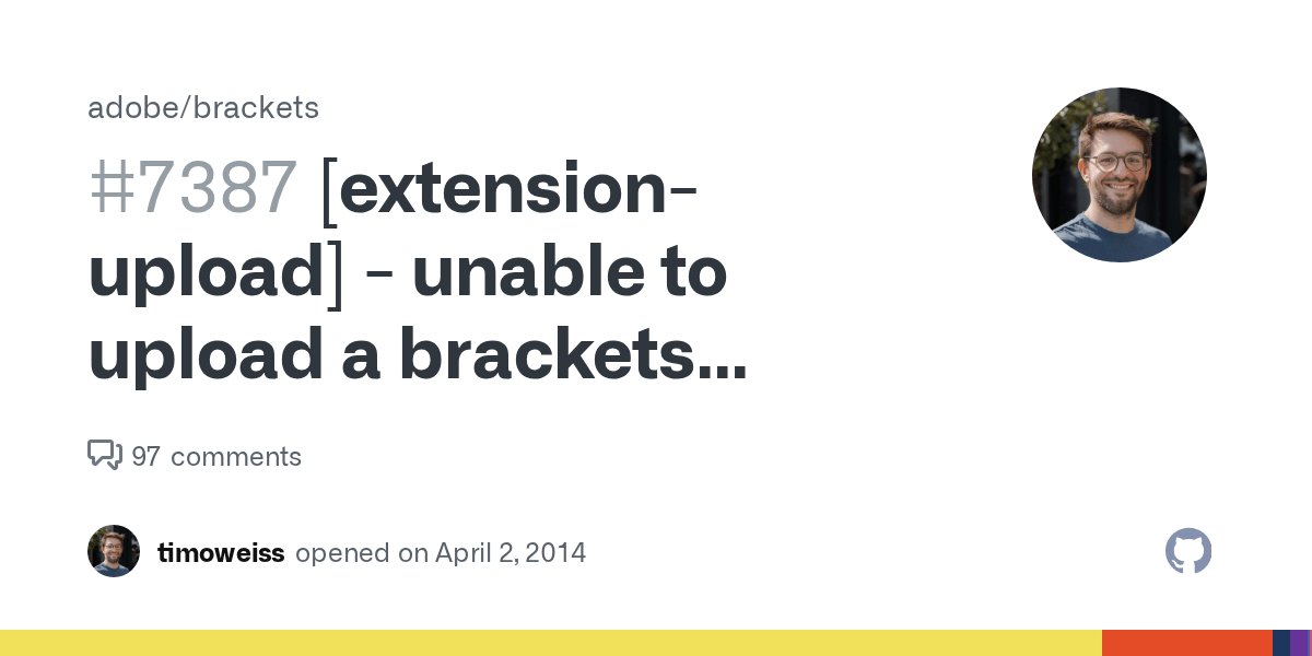 [extensionupload] unable to upload a brackets extension to the
