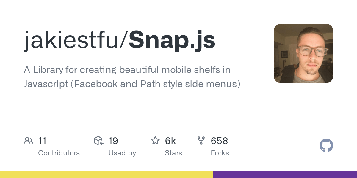 GitHub jakiestfu/Snap.js A Library for creating beautiful mobile