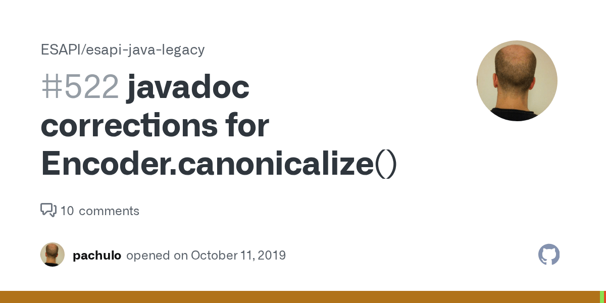 javadoc corrections for Encoder.canonicalize() · Issue 522 · ESAPI