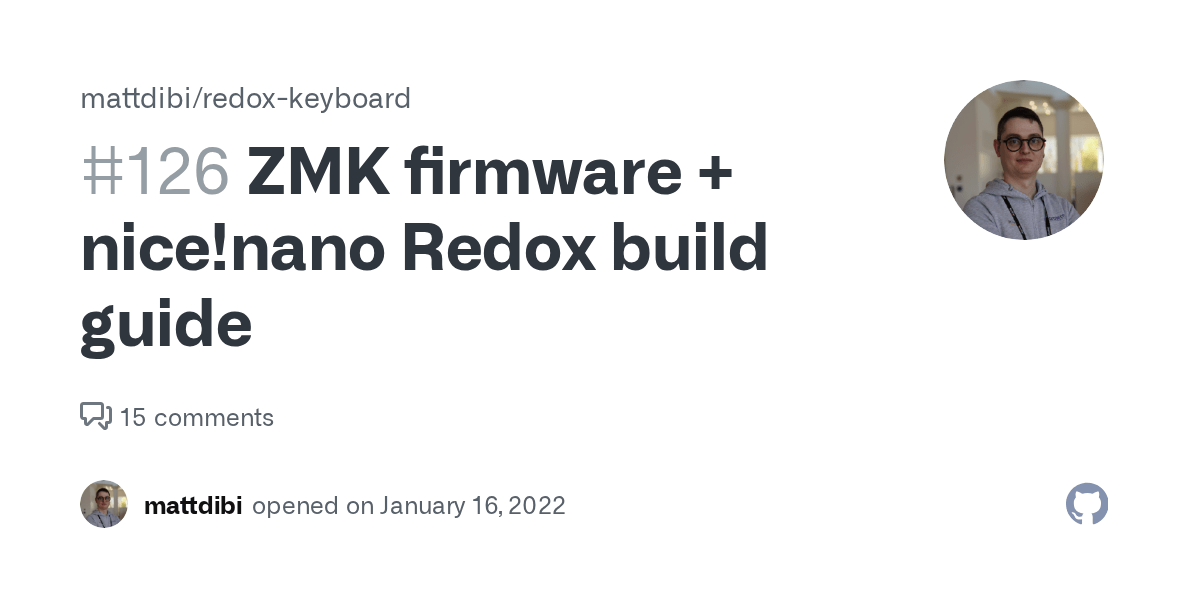ZMK firmware + nice!nano Redox build guide · Issue 126 · mattdibi/redoxkeyboard · GitHub