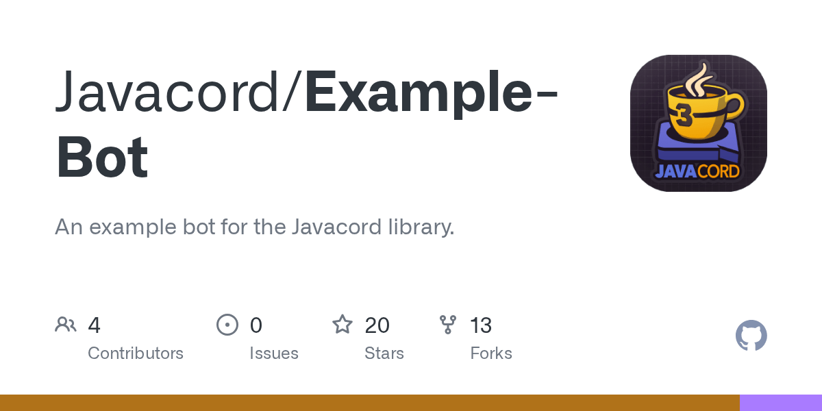 GitHub Javacord/ExampleBot An example bot for the Javacord library.