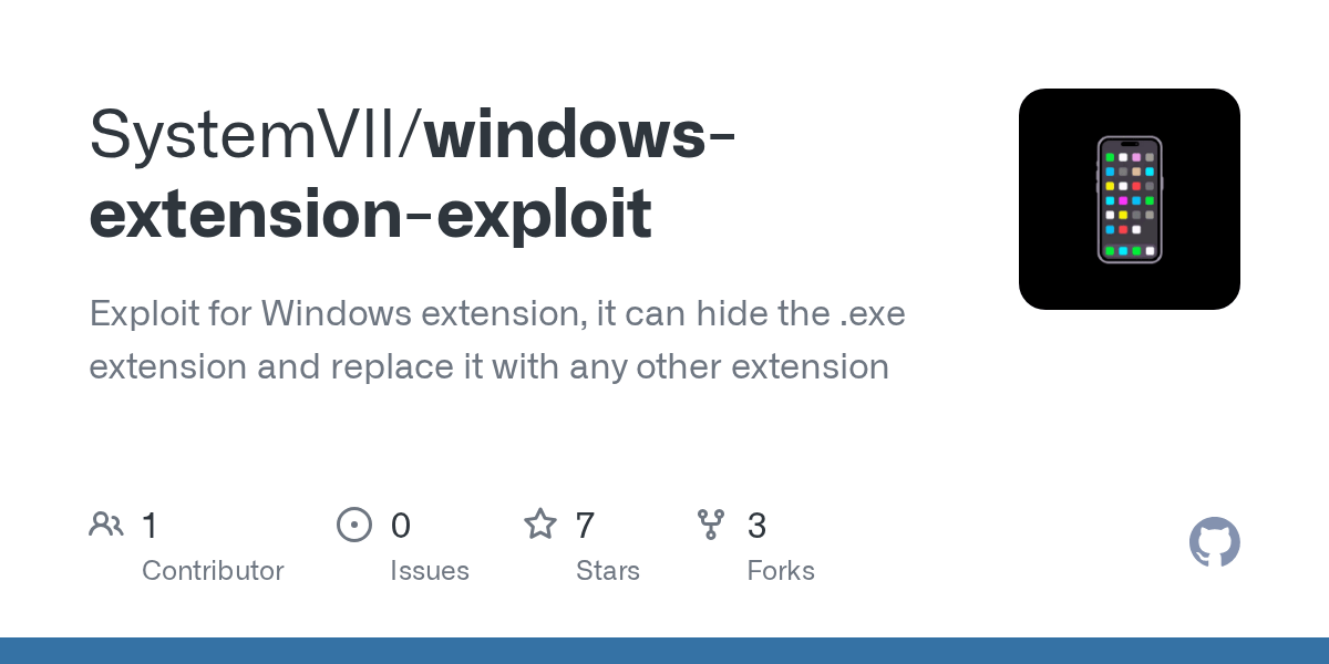 GitHub Inplexsys/windowsextensionexploit Exploit for Windows