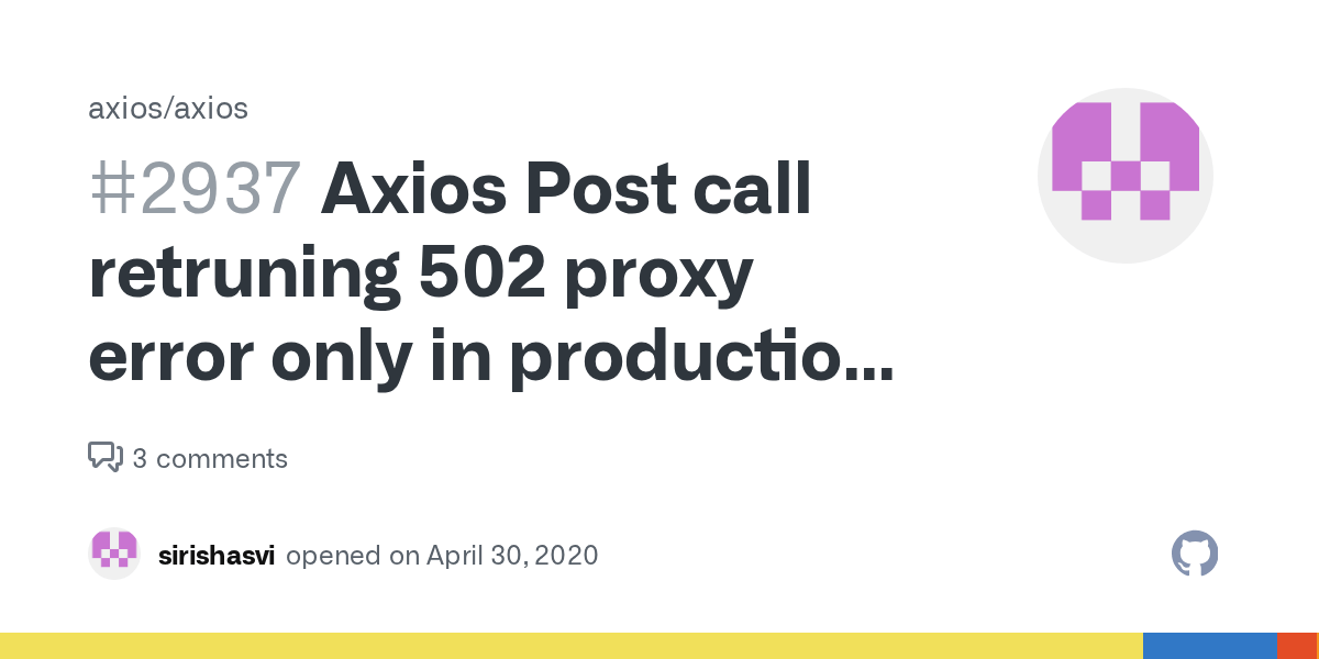Axios Post call retruning 502 proxy error only in production where as