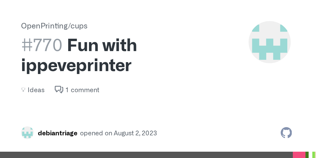 Fun with ippeveprinter · OpenPrinting cups · Discussion 770 · GitHub