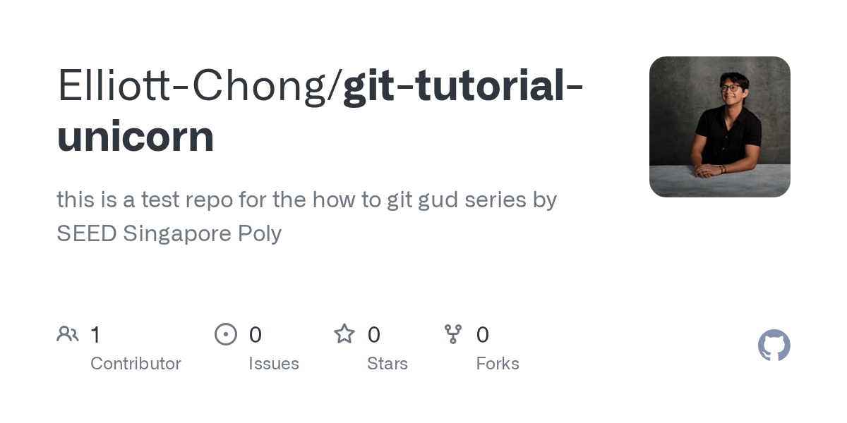 GitHub ElliottChong/gittutorialunicorn this is a test repo for