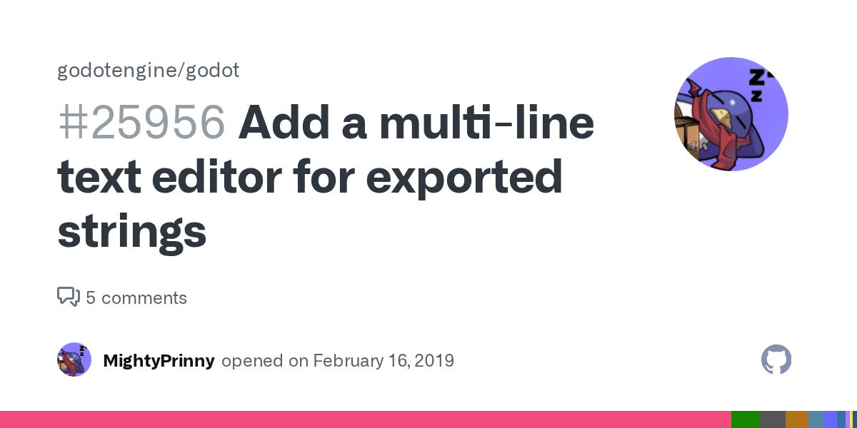 Add a multiline text editor for exported strings · Issue 25956