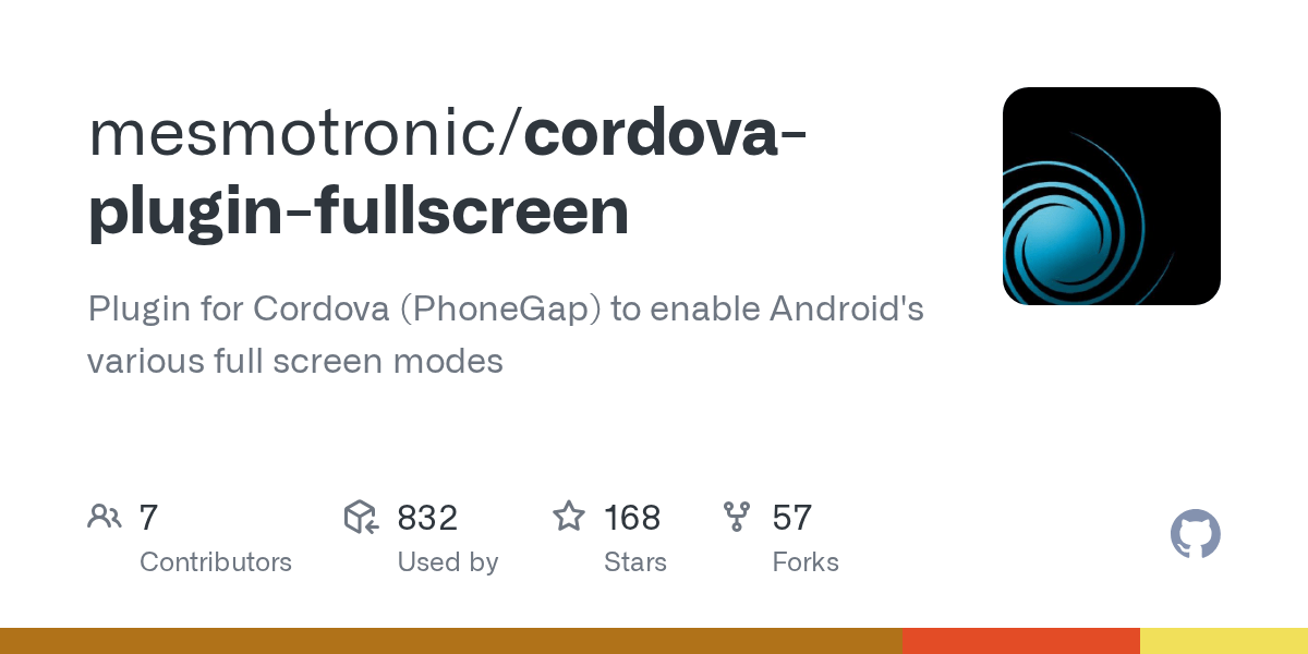 GitHub mesmotronic/cordovapluginfullscreen Plugin for Cordova