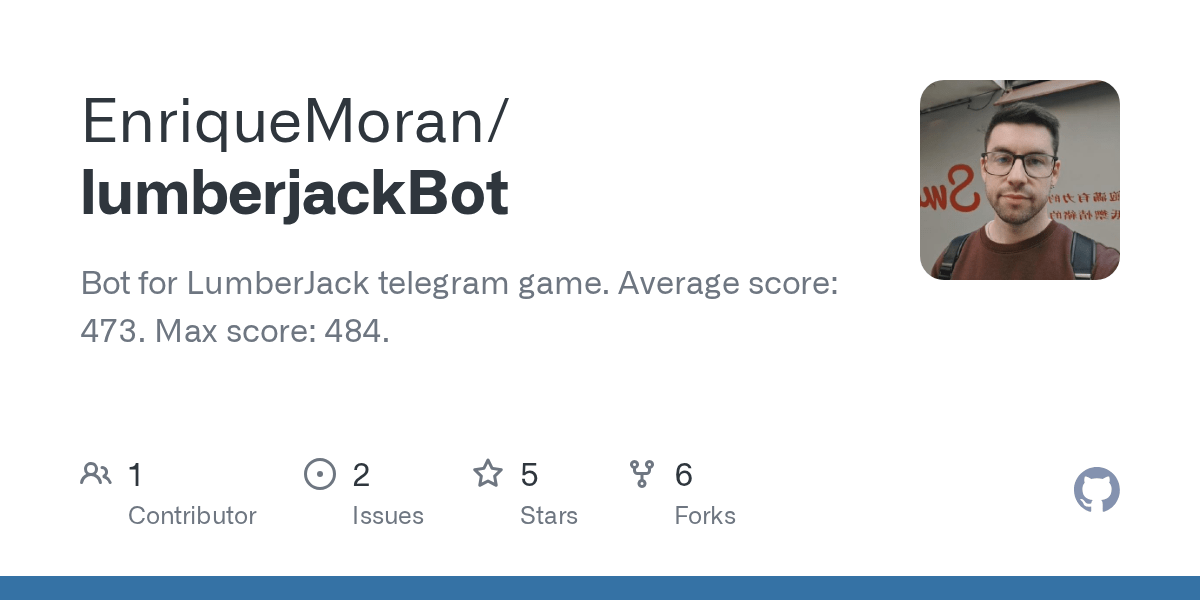 GitHub EnriqueMoran/lumberjackBot Bot for LumberJack telegram game
