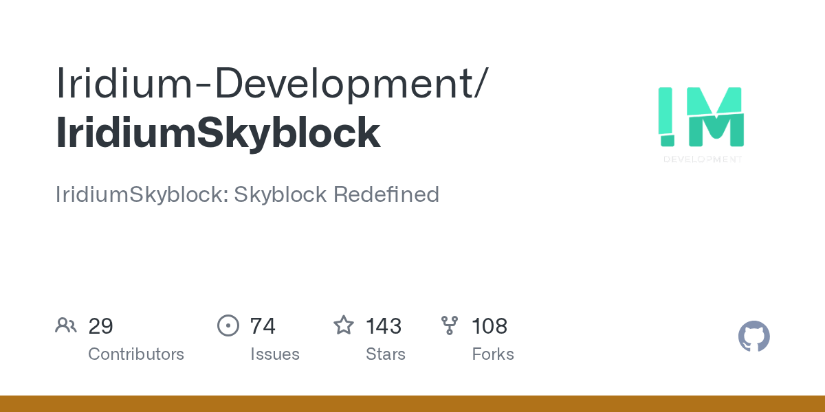 GitHub - Iridium-Development/IridiumSkyblock: IridiumSkyblock: Skyblock