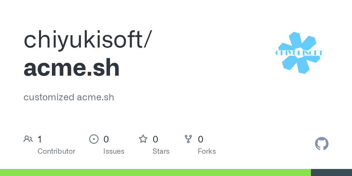 GitHub chiyukisoft/acme.sh customized acme.sh
