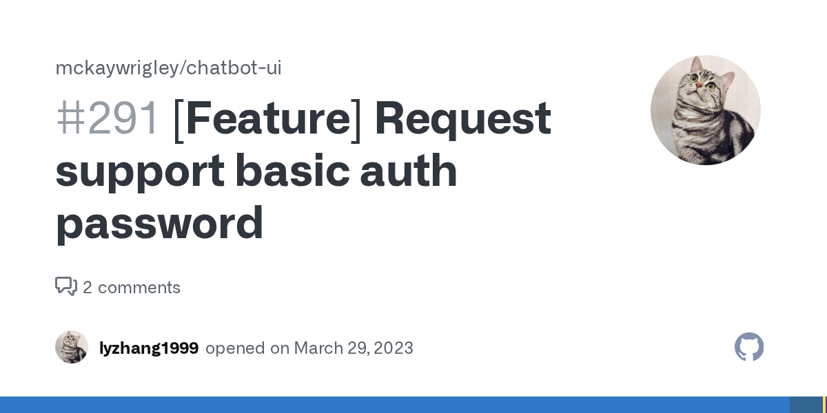 [Feature] Request support basic auth password · Issue 291