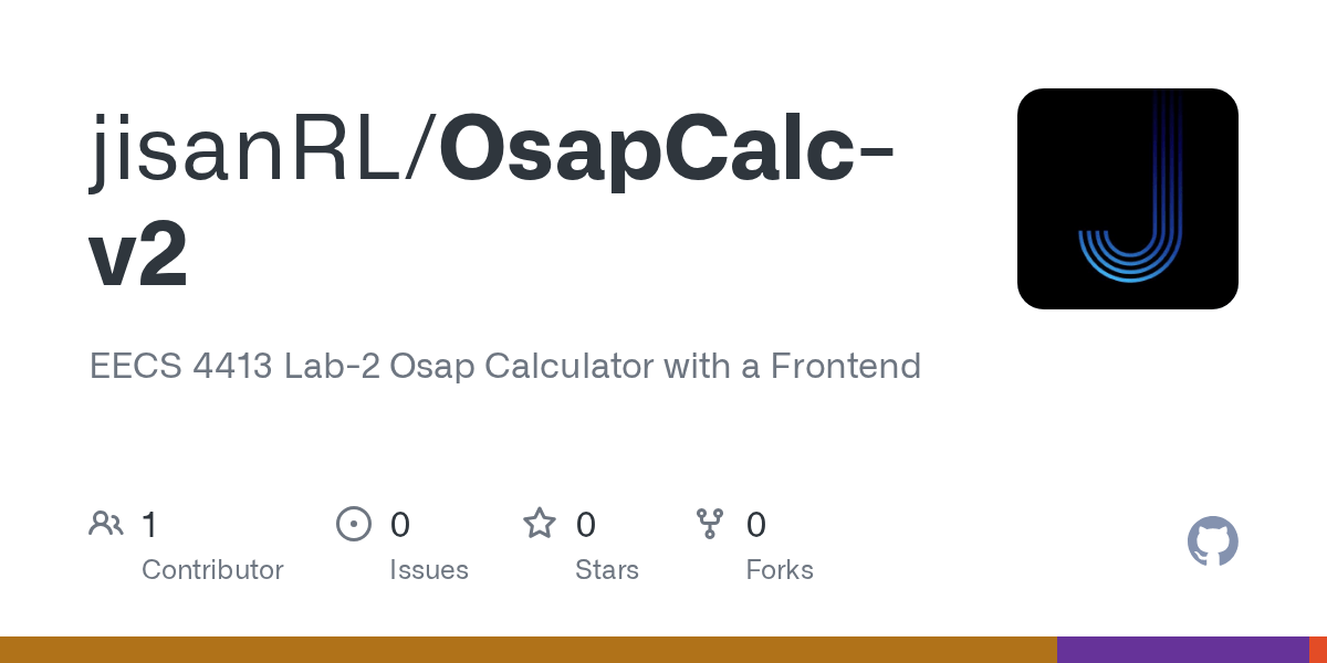 GitHub jisanRL/OsapCalcv2 EECS 4413 Lab2 Osap Calculator with a