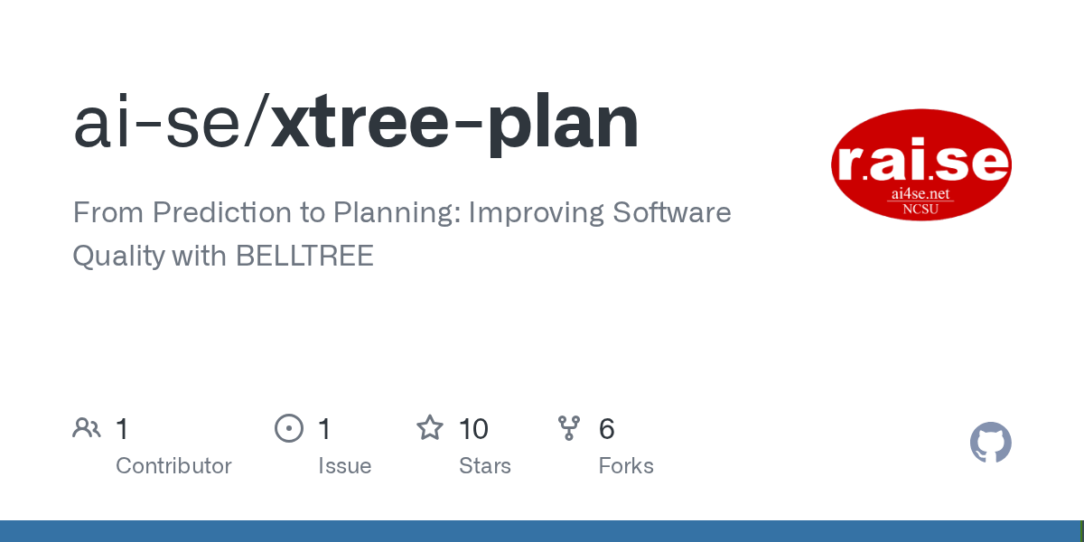 GitHub aise/xtreeplan From Prediction to Planning Improving Software Quality with BELLTREE