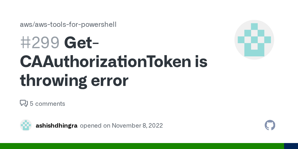GetCAAuthorizationToken is throwing error · Issue 299 · aws/awstools