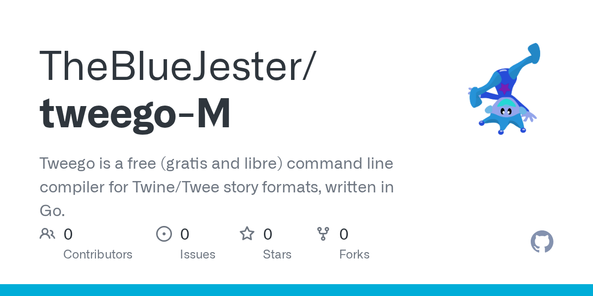 GitHub TheBlueJester/tweegoM Tweego is a free (gratis and libre