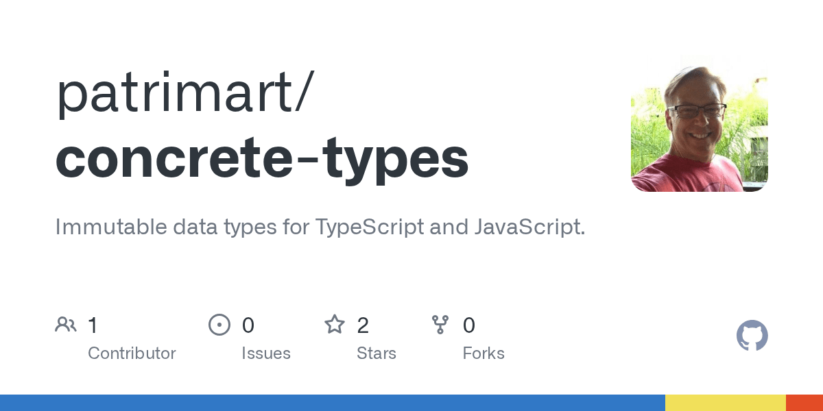 GitHub patrimart/concretetypes Immutable data types for TypeScript