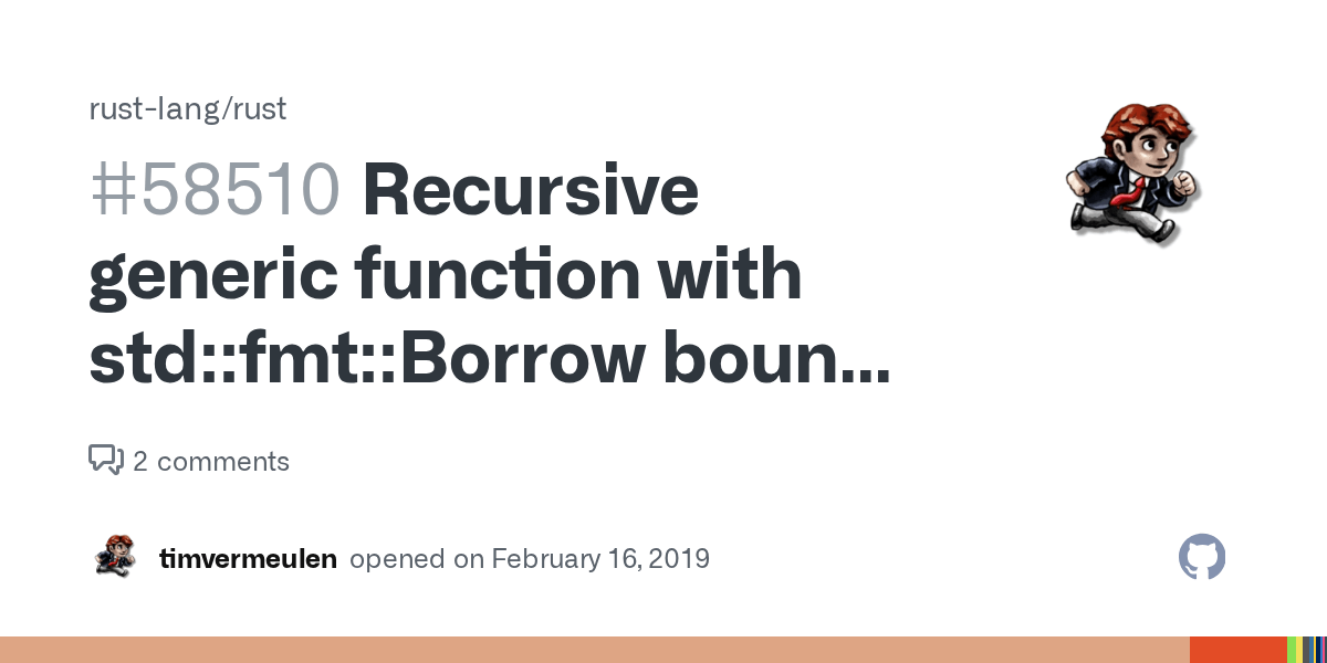 Recursive generic function with stdfmtBorrow bound expects the same