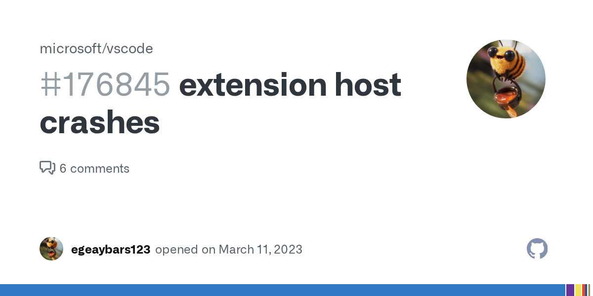 extension host crashes · Issue 176845 · microsoft/vscode · GitHub