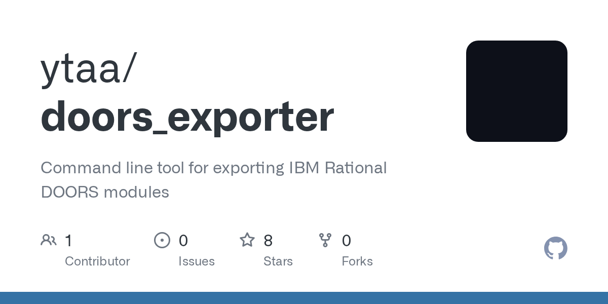 GitHub ytaa/doors_exporter Command line tool for exporting IBM
