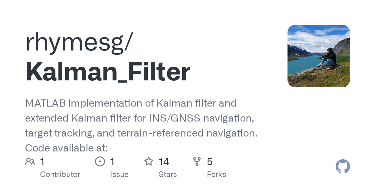 GitHub rhymesg/Kalman_Filter MATLAB implementation of Kalman filter