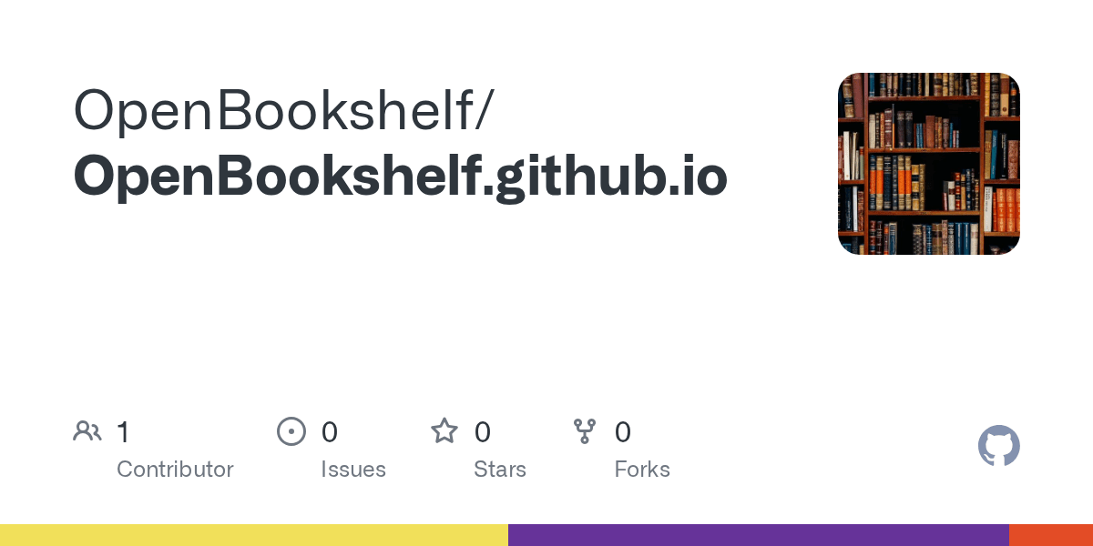 GitHub OpenBookshelf/OpenBookshelf.github.io