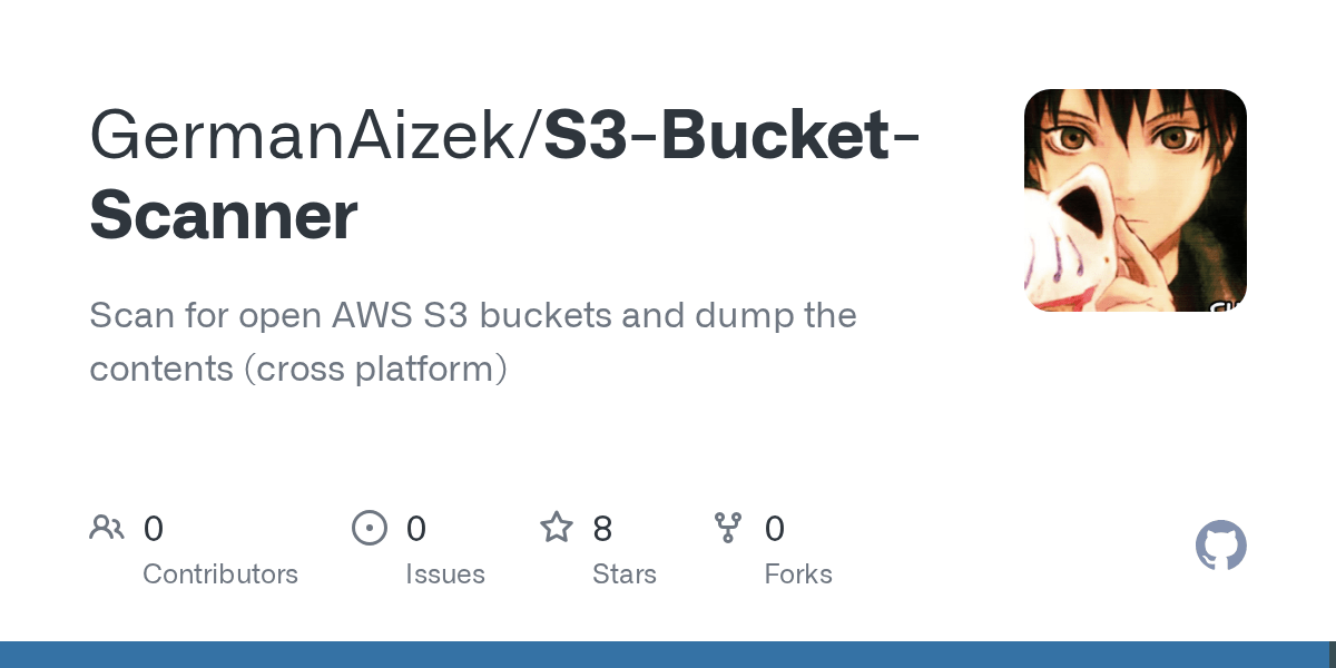 GitHub GermanAizek/S3BucketScanner Scan for open AWS S3 buckets