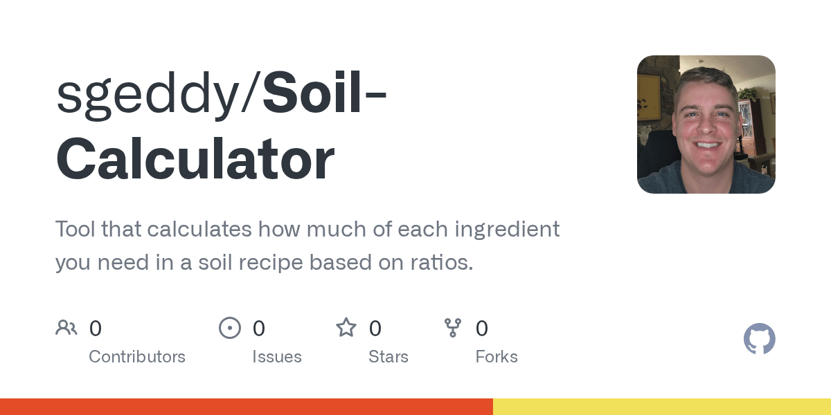 GitHub sgeddy/SoilCalculator Tool that calculates how much of each