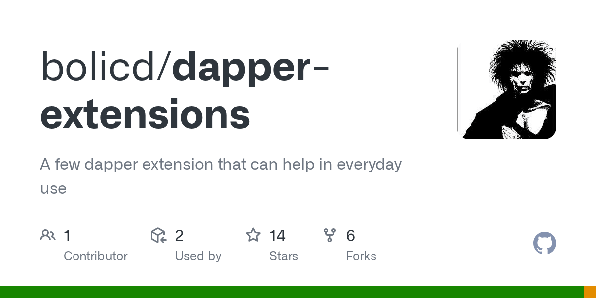GitHub bolicd/dapperextensions A few dapper extension that can help