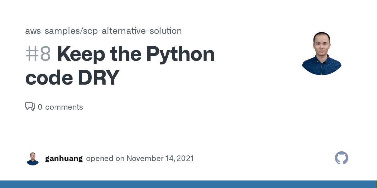 Keep the Python code DRY · Issue 8 · awssamples/scpalternative