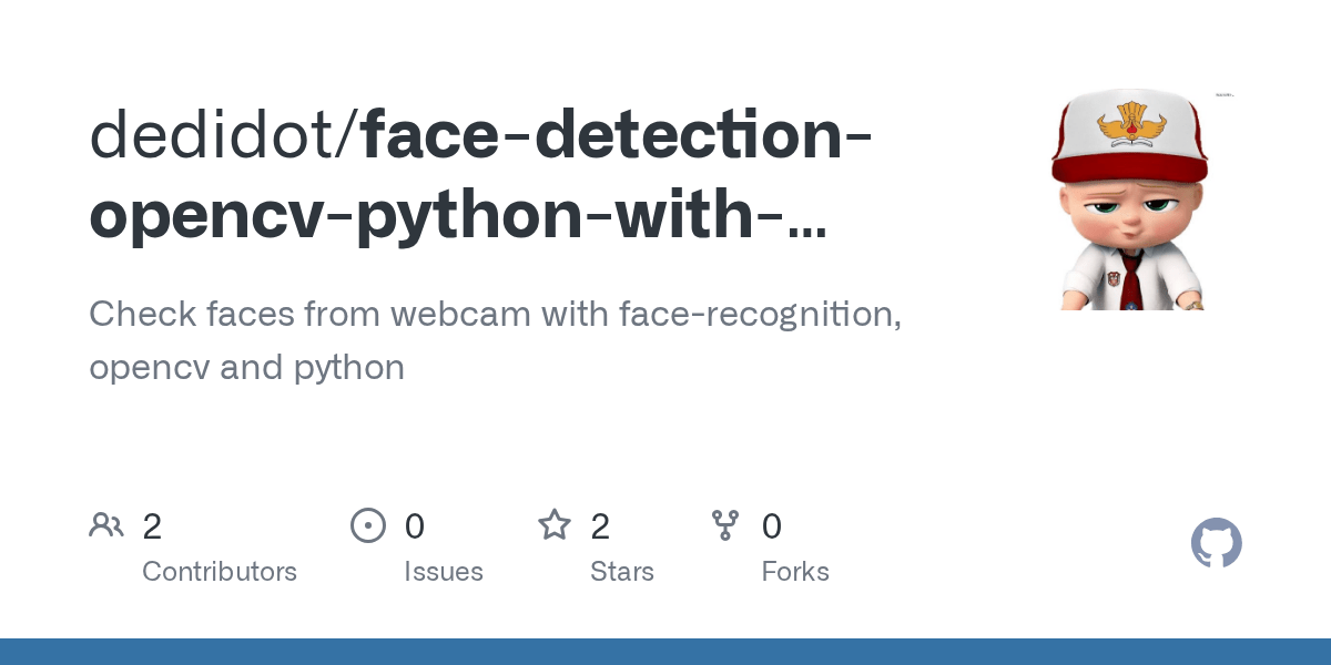 GitHub dedidot/facedetectionopencvpythonwithwebcam Check faces from webcam with face