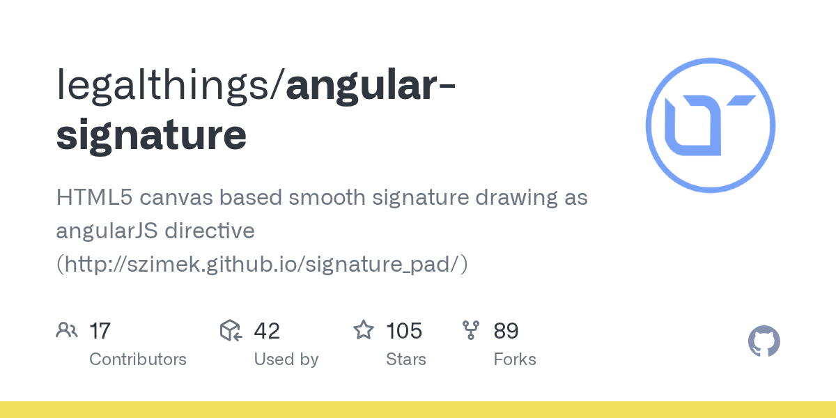 GitHub legalthings/angularsignature HTML5 canvas based smooth