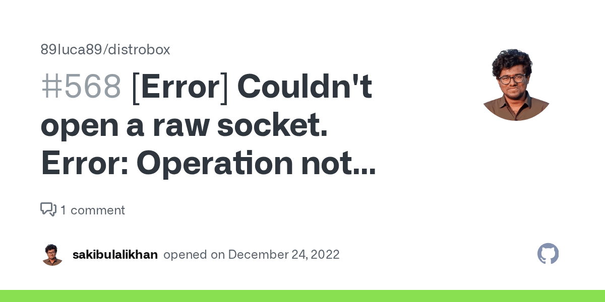 [Error] Couldn't open a raw socket. Error Operation not permitted (1