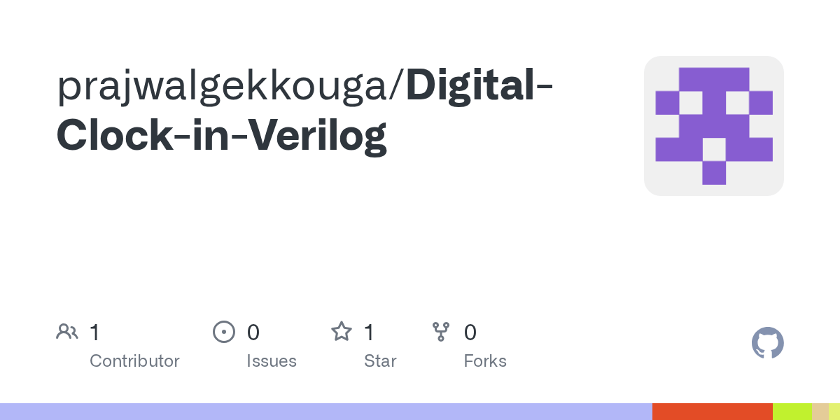 GitHub prajwalgekkouga/DigitalClockinVerilog