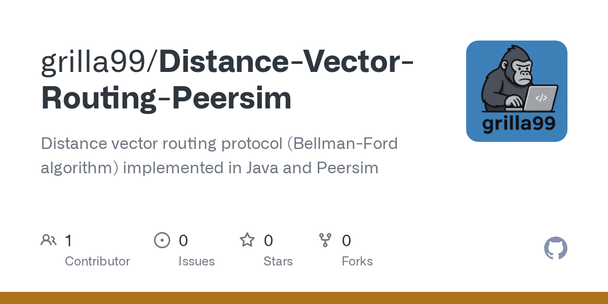 GitHub grilla99/DistanceVectorRoutingPeersim Distance vector