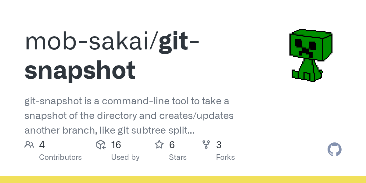 GitHub mobsakai/gitsnapshot gitsnapshot is a commandline tool to