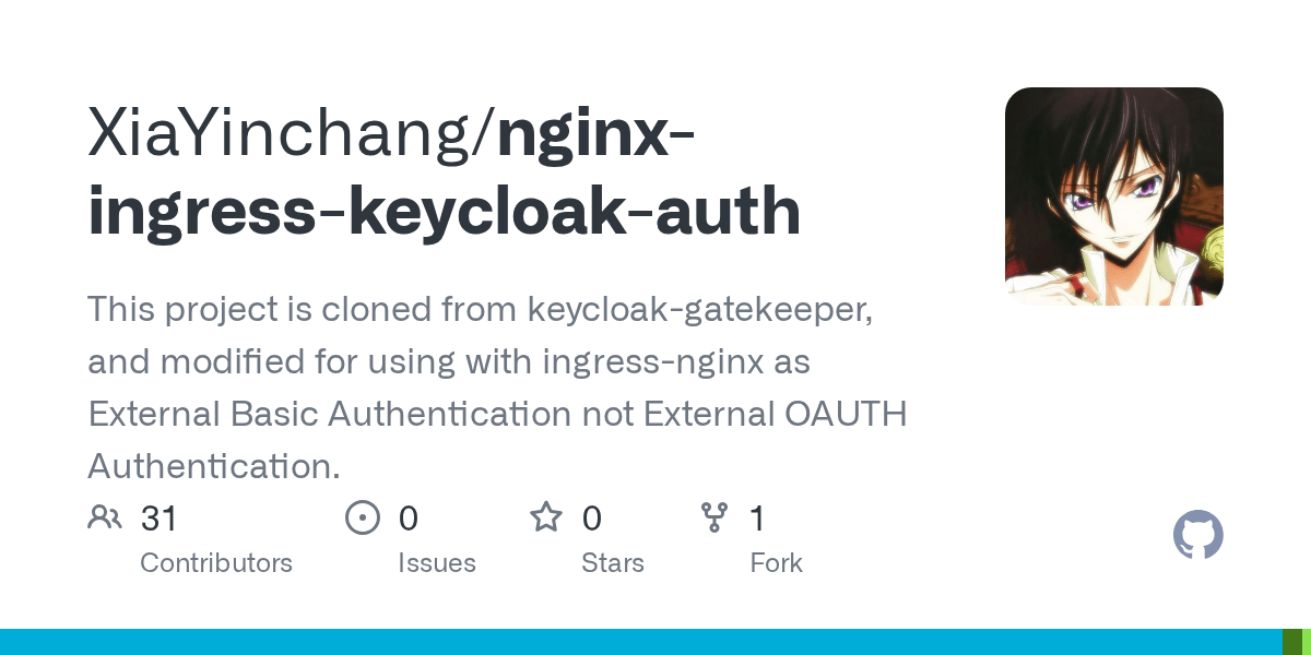 GitHub XiaYinchang/nginxingresskeycloakauth This project is