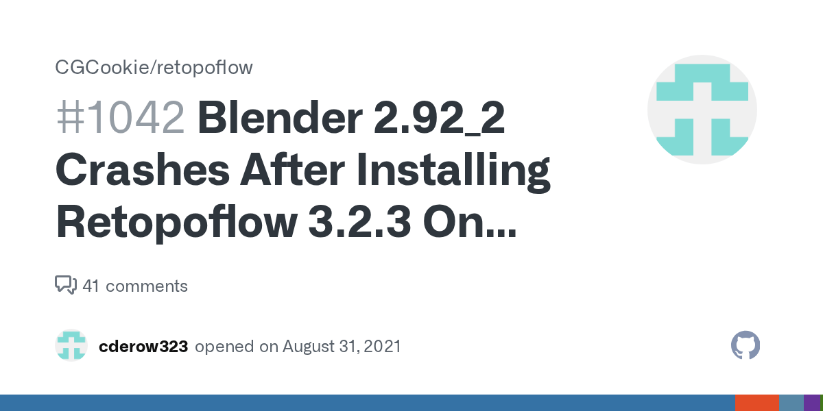Blender 2.92_2 Crashes After Installing Retopoflow 3.2.3 On Mabook Pro