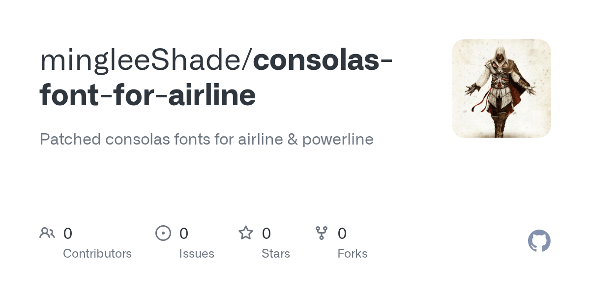 GitHub mingleeShade/consolasfontforairline Patched consolas fonts