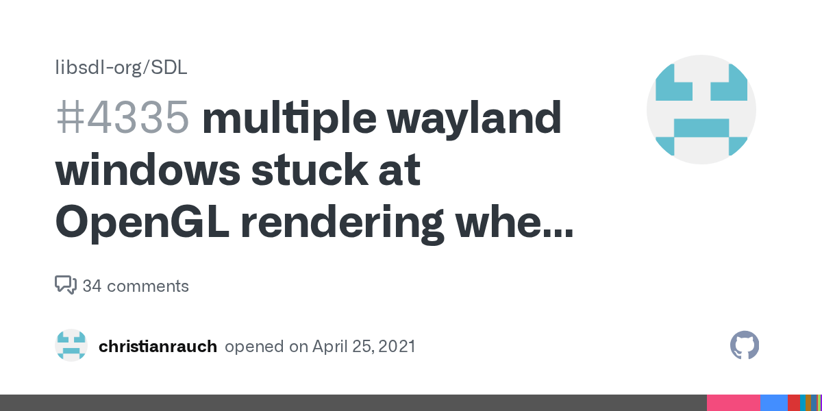 multiple wayland windows stuck at OpenGL rendering when occluded