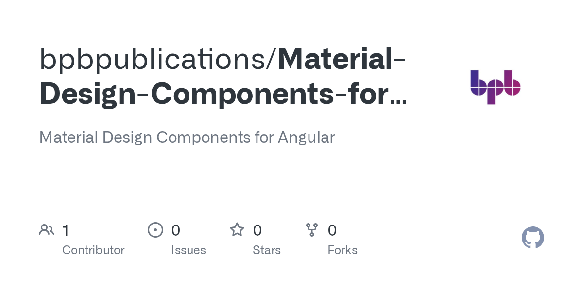 GitHub Material Design Components for